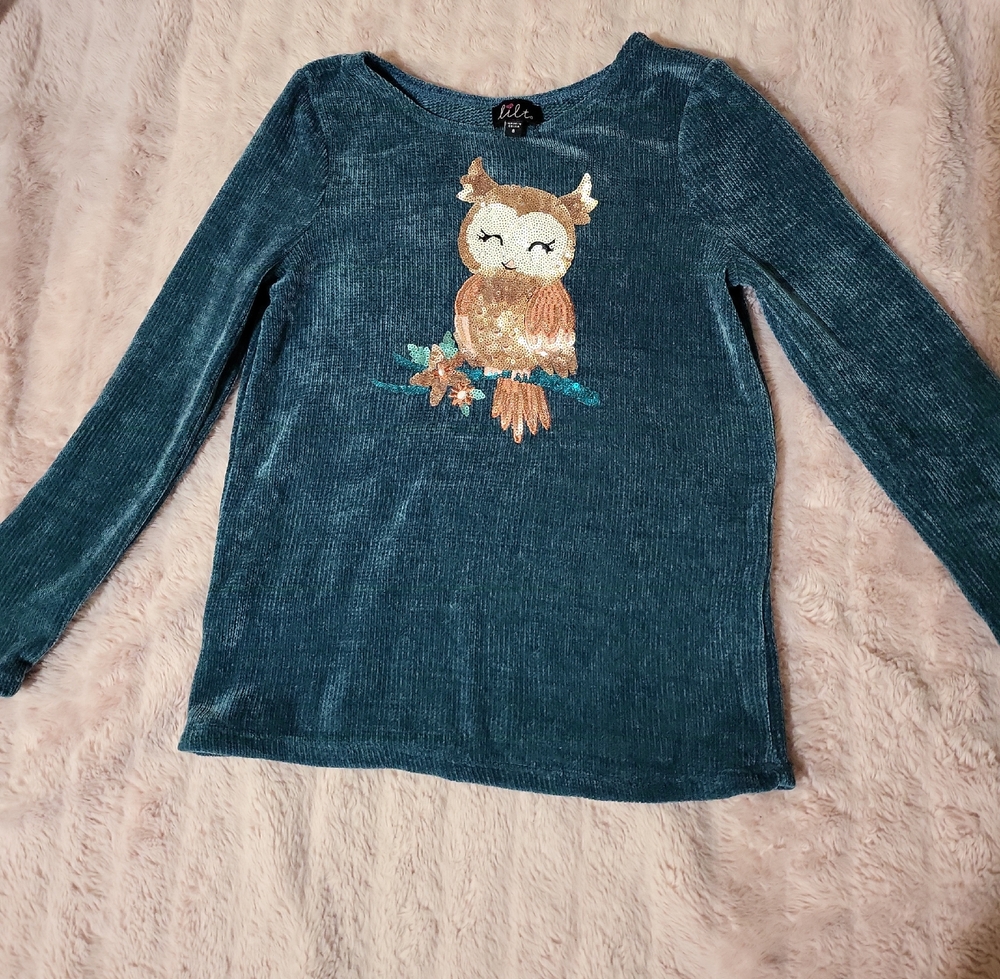 Lilt Teal Long Sleeve Owl Tee